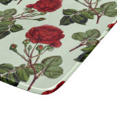 Planche À Découper Rose Red Long Stem Motif Mint Green Arrière - plan (Coin)