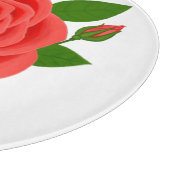Planche À Découper Rose Rouge Avec Bourgeons Ronds (Coin)