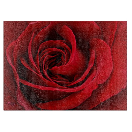 Planche À Découper Rose Rouge Clair en Gros Plan (Devant)
