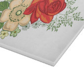 Planche À Découper Rose rouge et marguerites (Coin)