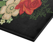 Planche À Découper Rose rouge et marguerites Arrière - plan noir (Coin)