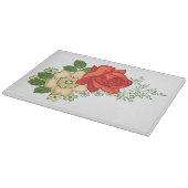 Planche À Découper Rose Rouge et Pâquerettes (Coin)