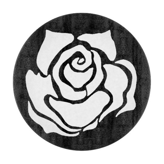 Planche À Découper Rose tribal noir blanc (Devant)