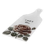 Planche À Découper Rose vintage personnalisé (Coin)