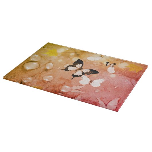 Planche À Découper Rosée et papillons (Coin)