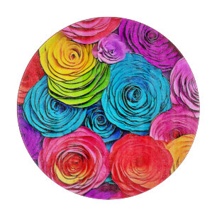 Planche À Découper Roses de papier vibreux