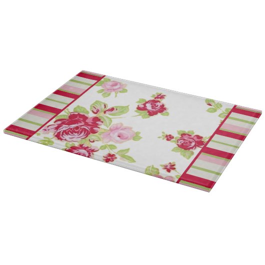 Planche À Découper Roses Et Grilles Planche À Découpe En Verre (Coin)