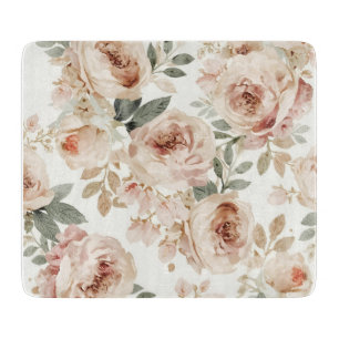 Planche À Découper Roses Roses Fleurs Imprimé Floral Aquarelle Botani