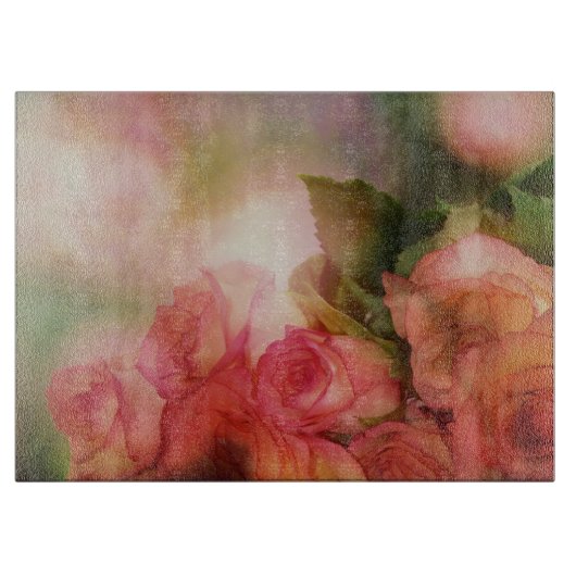 Planche À Découper Roses Roses Romantiques Finition Douce (Devant)