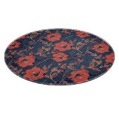 Planche À Découper Roses rouges Peonies Arrière - plan foncé (Coin)