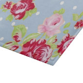 Planche À Découper Roses Sur Les Tableaux De Coupe En Verre Bleu (Coin)