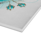 Planche À Découper Roses turquoise avec touches (Coin)