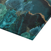 Planche À Découper Roses Turquoises Abstraits modernes et Parties sci (Coin)