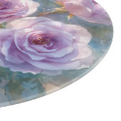 Planche À Découper Roses Violettes Clair Fleurs Impressionnistes (Coin)