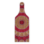 Planche À Découper Rosettes Mandala Rouge Or Jaune (Devant)