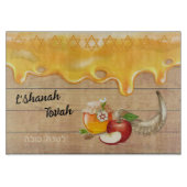 Planche À Découper Rosh Hashanah Bonne année Pommes de miel Challah (Devant)