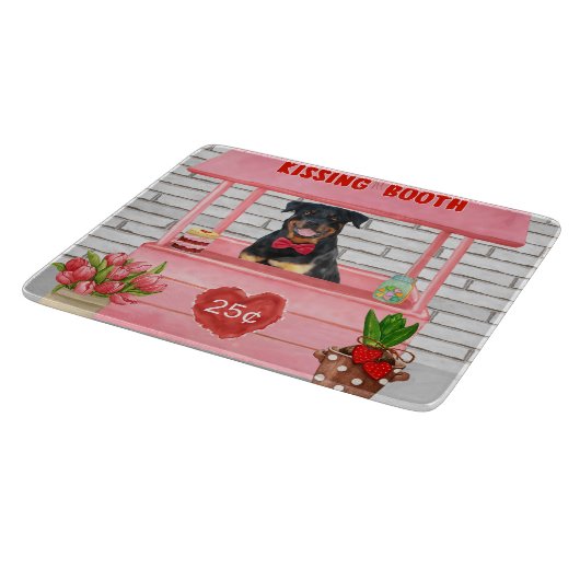Planche À Découper Rottweiler Chien Valentine's Day Kissing Booth (Coin)