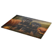 Planche À Découper Rottweiler Chiot Automne Citrouille de plaisir (Coin)