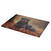 Planche À Découper Rottweiler dans les feuilles d'automne automne aut (Coin)