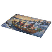 Planche À Découper Rottweiler Noël Bateau Vacances (Coin)