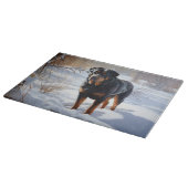 Planche À Découper Rottweiler Qu'il neige Noël (Coin)
