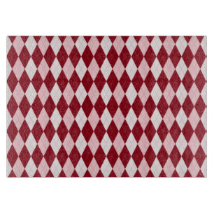 Planche À Découper Rouge Argyle Rouge Clair Petit Diamant