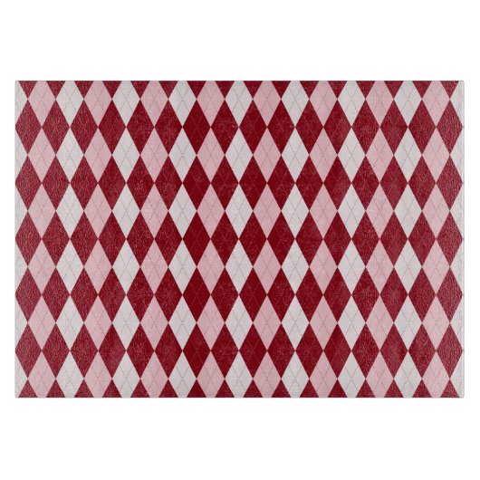 Planche À Découper Rouge Argyle Rouge Clair Petit Diamant (Devant)