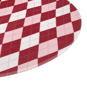 Planche À Découper Rouge Argyle Rouge Clair Rose Petit Diamant Forme (Coin)