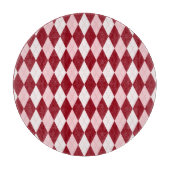 Planche À Découper Rouge Argyle Rouge Clair Rose Petit Diamant Forme (Devant)