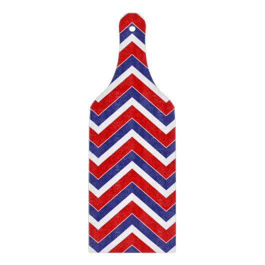 Planche À Découper Rouge, Blanc, Bleu Chevron 1 CUTTING BOARD PADDLE (Devant)