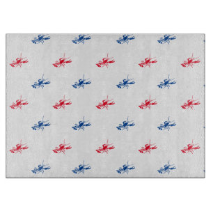 Planche À Découper Rouge blanc homard motif Verre patriotique