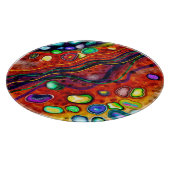 Planche À Découper Rouge, Bleu, Cuivre, Violet, Vert Abstrait (Coin)