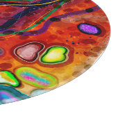 Planche À Découper Rouge, Bleu, Cuivre, Violet, Vert Abstrait (Coin)