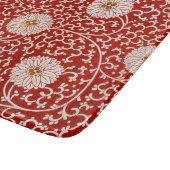 Planche À Découper Rouge Floral Vibrant Ornate Classé Motif (Coin)