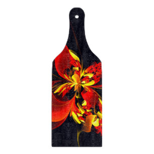 Planche À Découper Rouge Jaune Floral Moderne Résumé Modèle Art #10
