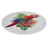 Planche À Découper Rouge macaw tropical floral (Coin)