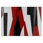 Planche À Découper Rouge noir et blanc abstrait (Devant)