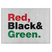 Planche À Découper Rouge, Noir et Vert. (Devant)