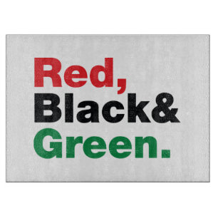 Planche À Découper Rouge, Noir et Vert.