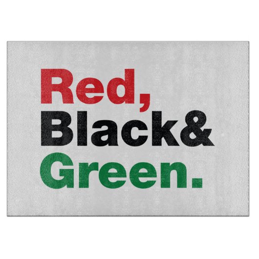 Planche À Découper Rouge, Noir et Vert. (Devant)