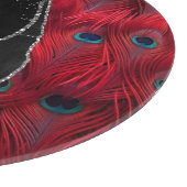 Planche À Découper Rouge noir Paon marbre verre d'agate (Coin)