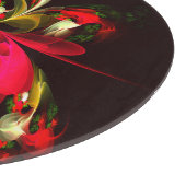 Planche À Découper Rouge Vert Floral Moderne Art Abstrait Motif #02 (Coin)