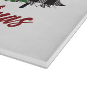 Planche À Découper Rouges Rustiques Plaid Joyeux Arbres de Noël Perso (Coin)