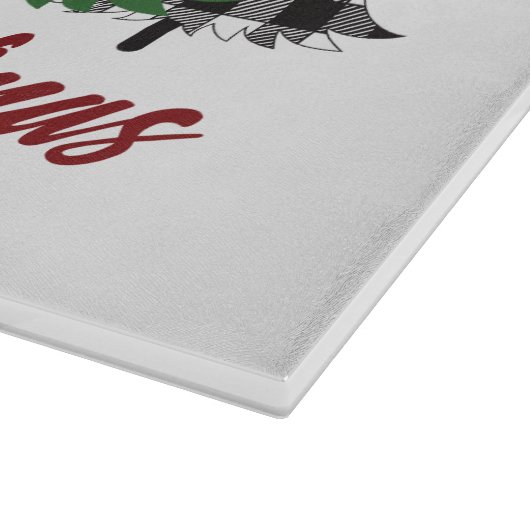 Planche À Découper Rouges Rustiques Plaid Joyeux Arbres de Noël Perso (Coin)