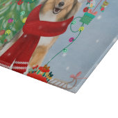 Planche À Découper Rough Collie Chien dans neige cadeau de Noël (Coin)