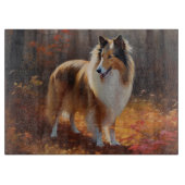 Planche À Découper Rough Collie dans l'automne Leaves automne Inspire (Devant)