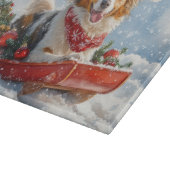 Planche À Découper Rough Collie Dog in Sledge Let Snow Christmas (Coin)