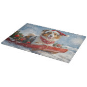 Planche À Découper Rough Collie Dog in Sledge Let Snow Christmas (Coin)