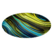 Planche À Découper Rouleaux de soie et de satin Abstraits bleu et or (Coin)