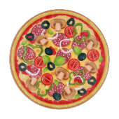 Planche À Découper Round Cutting Board  Illustration Whole Pizza (Devant)